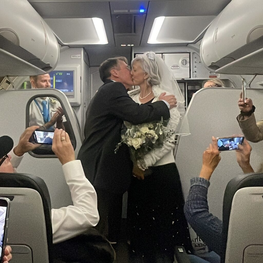 manželstvo, svadba, lietadlo