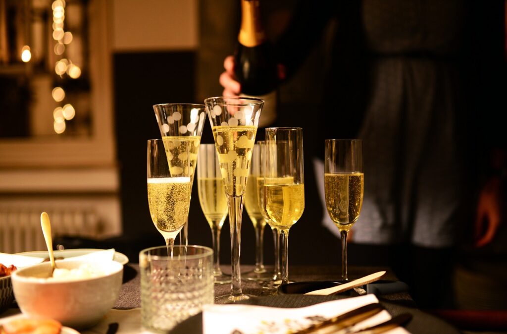 šampanské, Silvester, prípitok