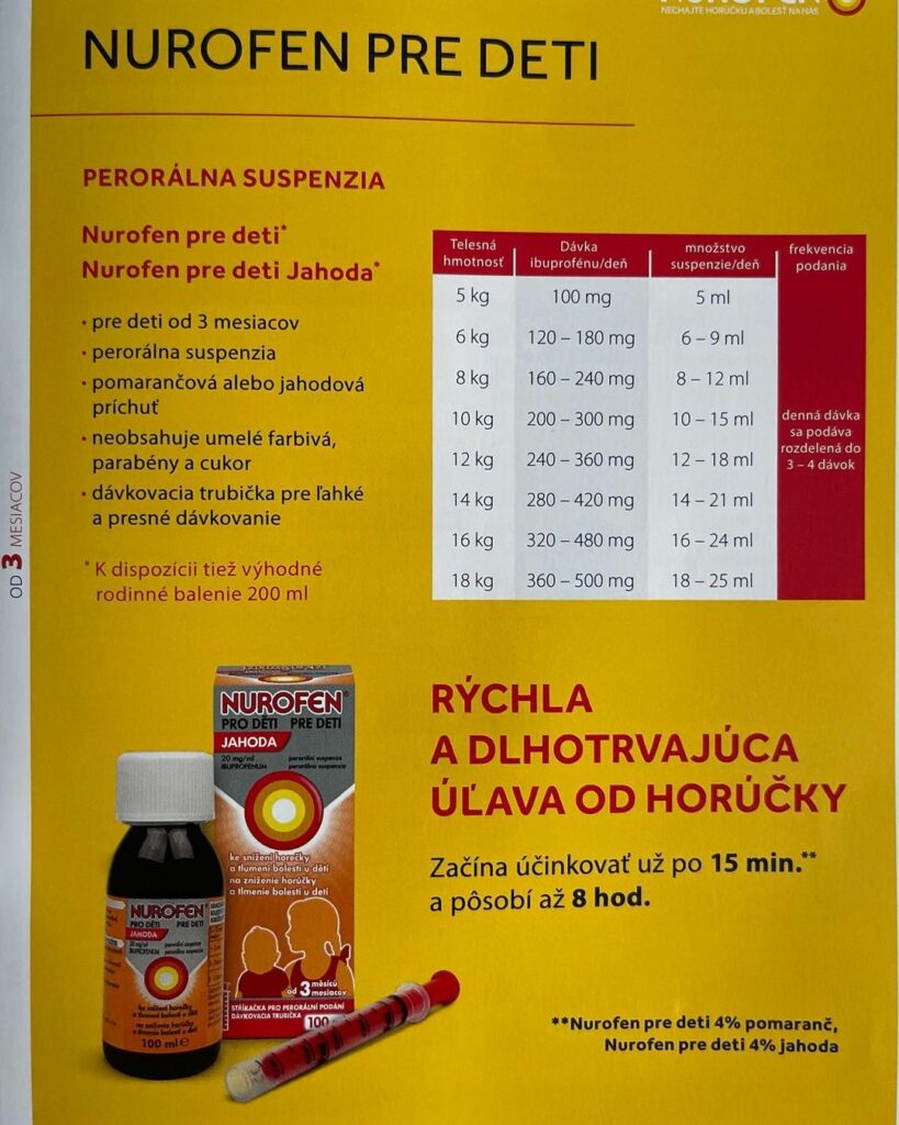 Nurofen, teplota, horúčka