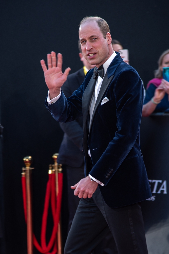 Londýn, Anglicko, Veľká Británia – 18. februára 2024: Princ William, princ z Walesu, prezident BAFTA sa zúčastňuje odovzdávania filmových cien BAFTA Britskej akadémie v Royal Festival Hall, Southbank Centre.